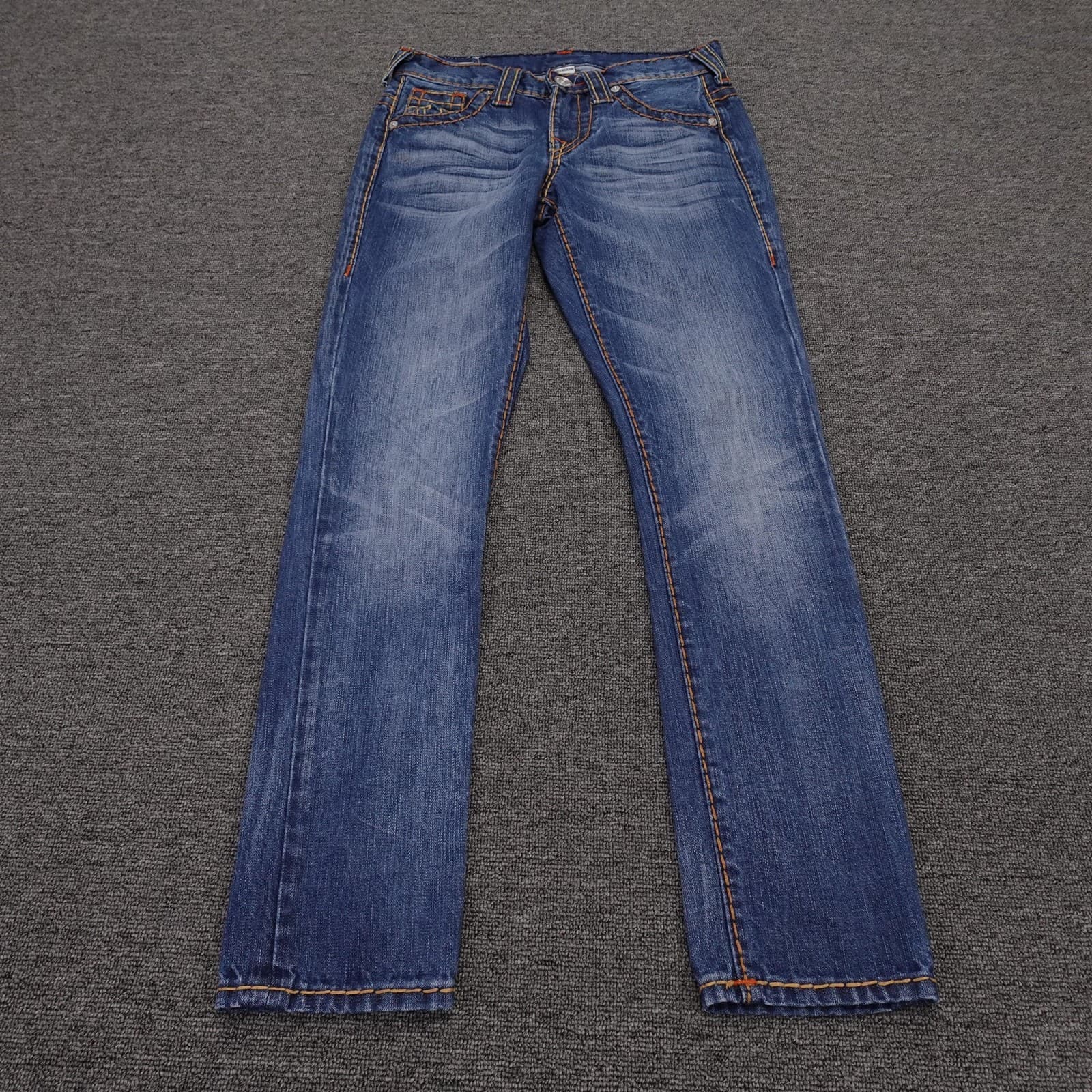 True Religion Audrey Jeans Womens 23 Blue Wash Mid Rise Slim Boyfriend Denim