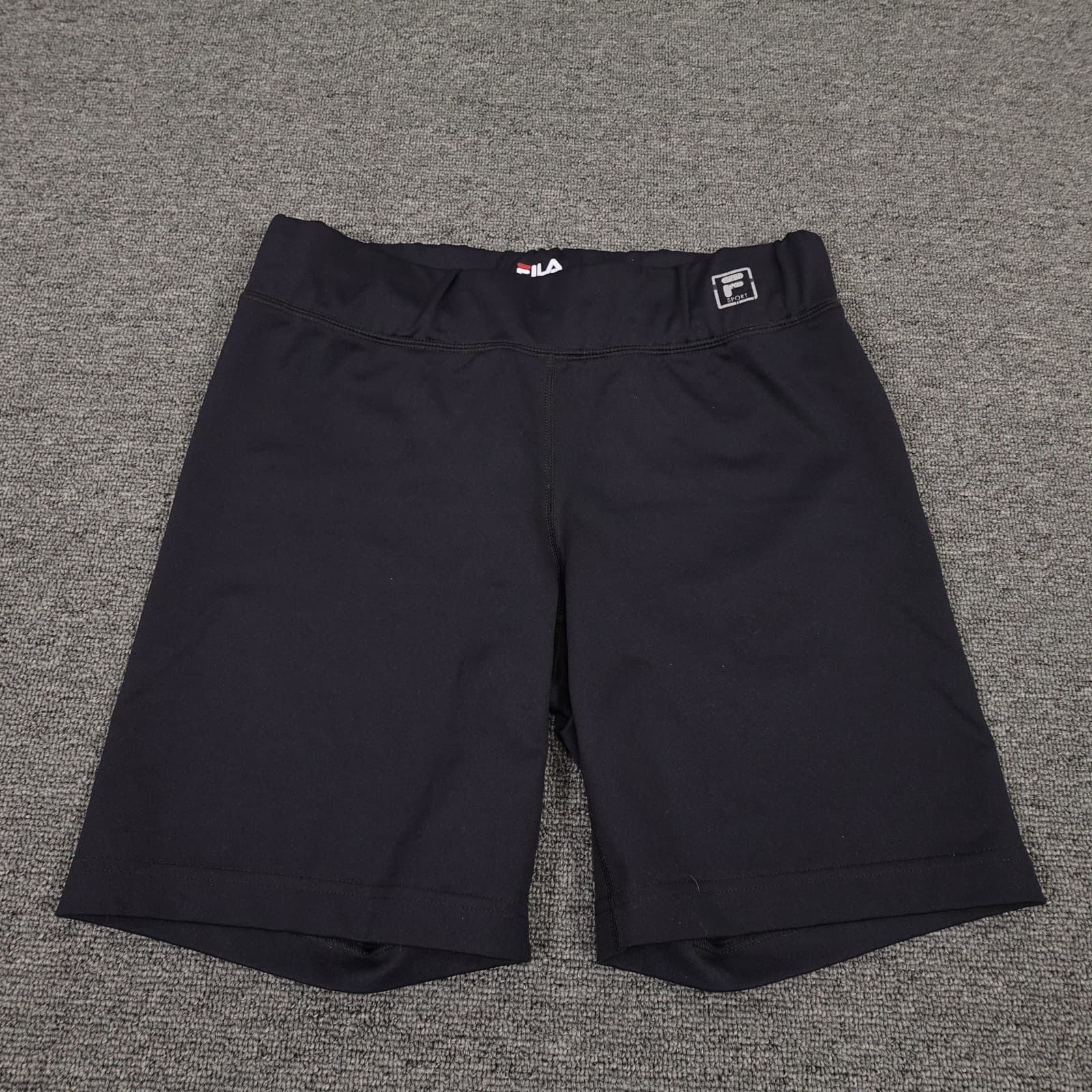 FILA Shorts Womens Small Black Biker Compression Athletic Gym Training Workout