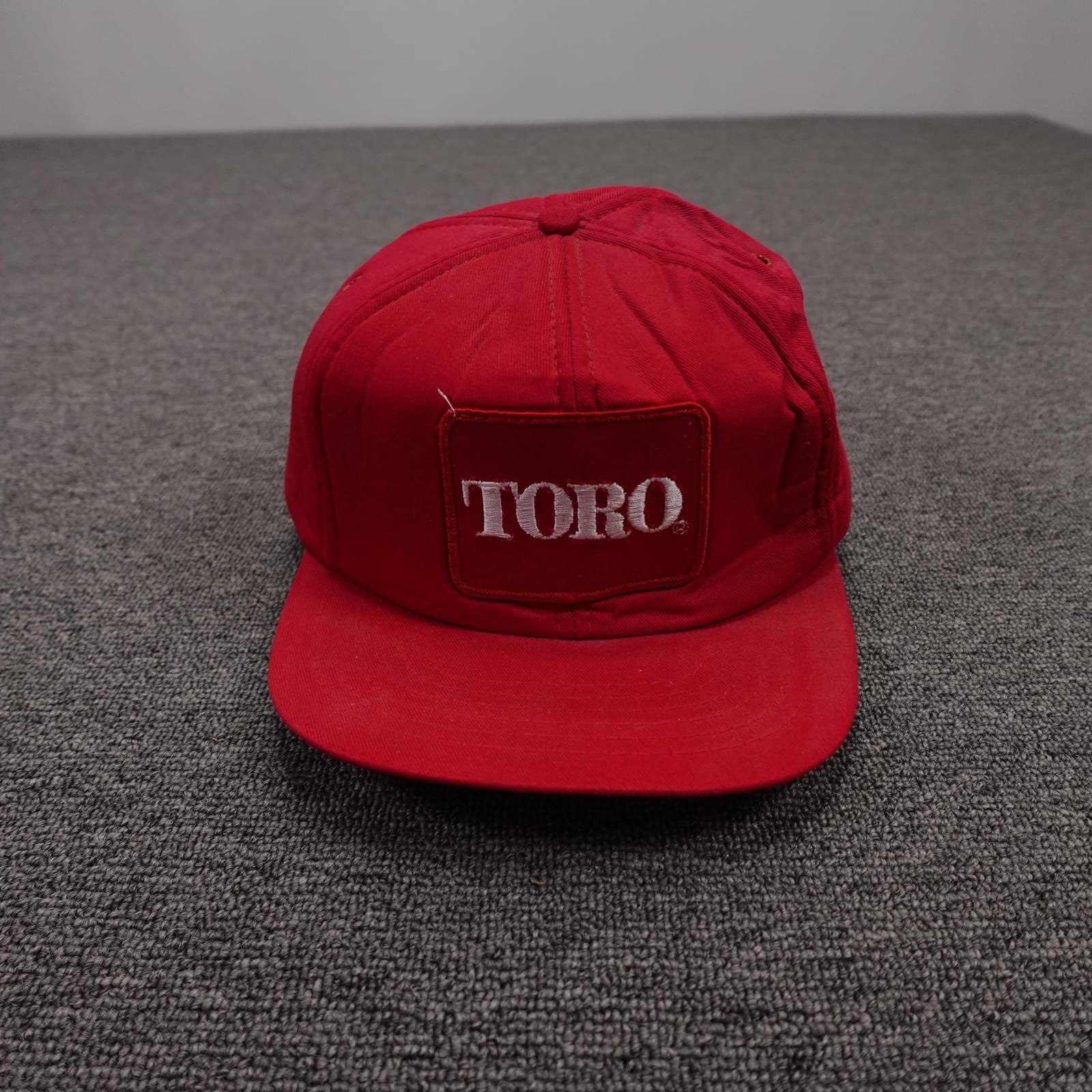 Vintage Toro Hat Cap Snap Back Mens One Size Red Twill Baseball Logo 80s