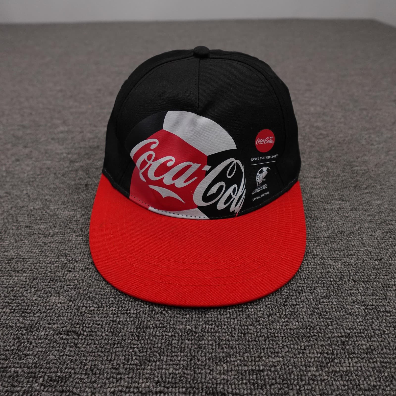 UEFA Euro 2020 Hat Cap Strap Back Mens One Size Black Soccer Football Coca-Cola