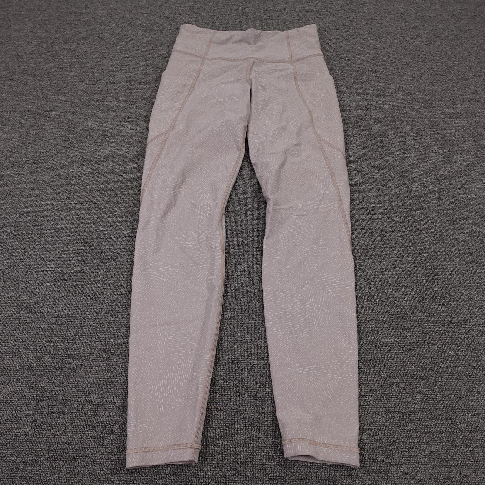 Athleta Leggings Womens Small Beige Salutation Stash Pocket High Rise Tight