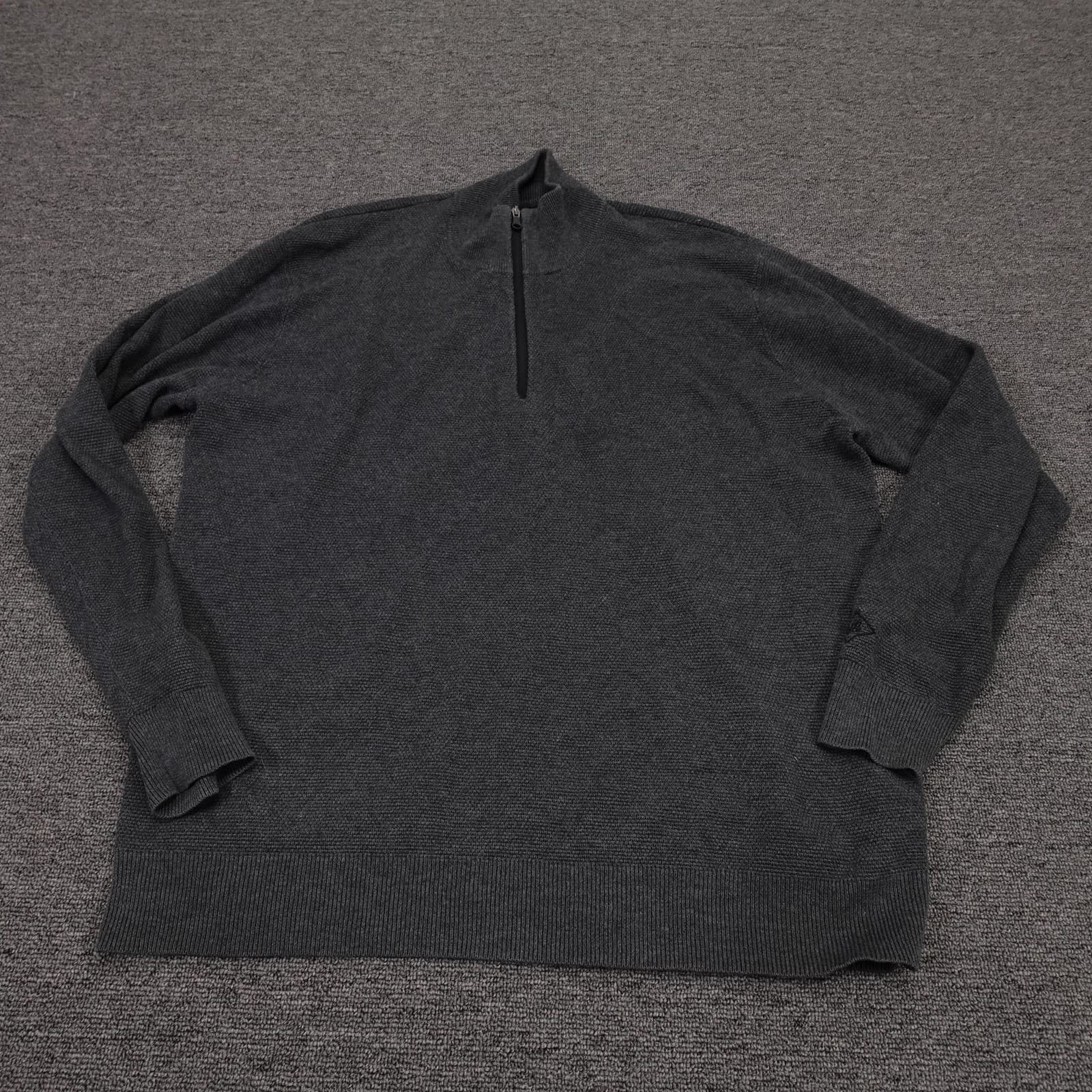 Bonobos Maide Sweater Mens Large Gray 1/4 Zip Mock Neck Knit Pullover Golf