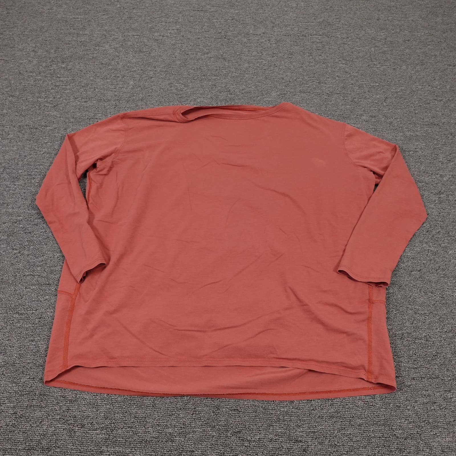 Lululemon Shirt Womens 6 Orange Long Sleeve Oversized Jersey Athletic Workout