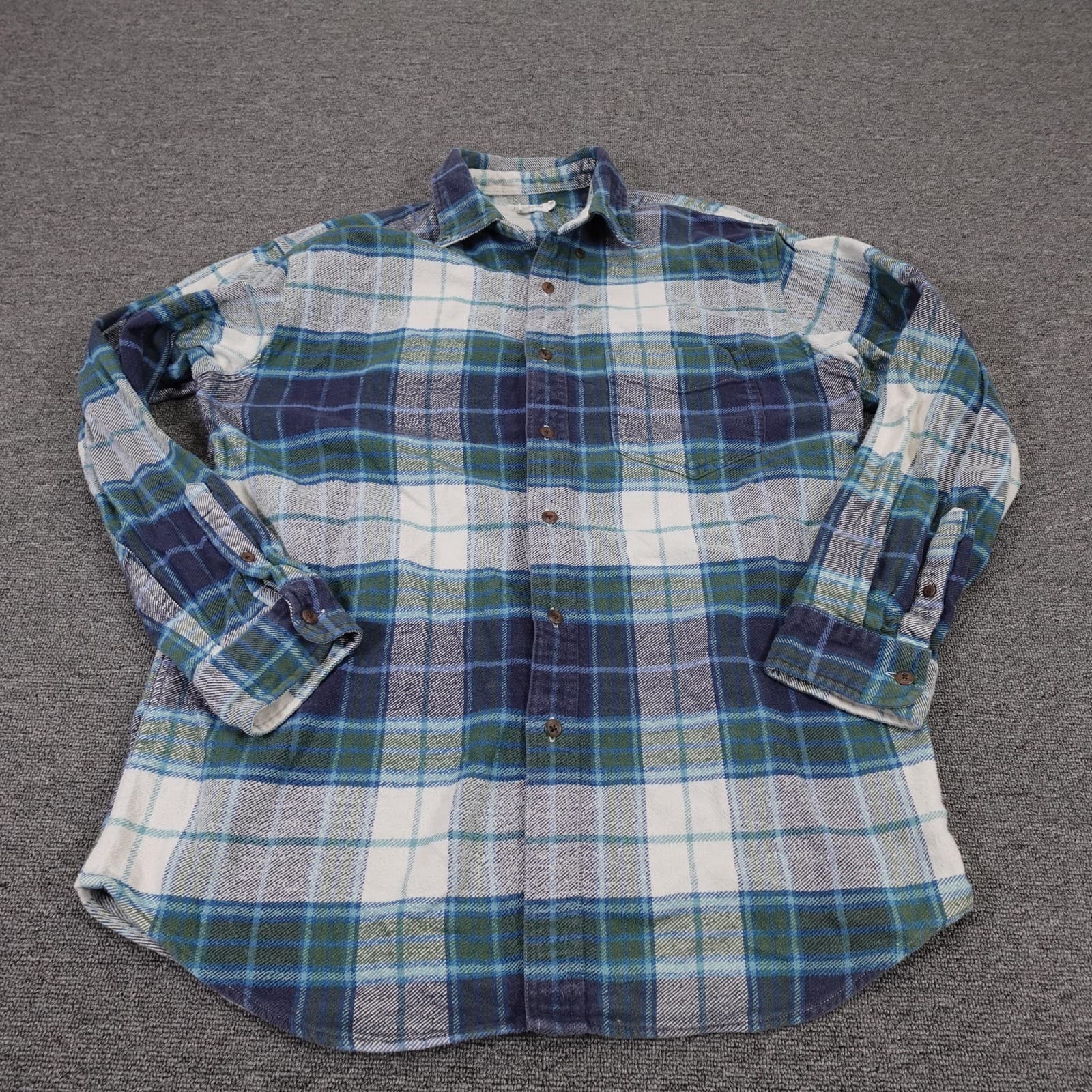 J.Crew Shirt Mens Large Blue Plaid Flannel Long Sleeve Button Up Casual