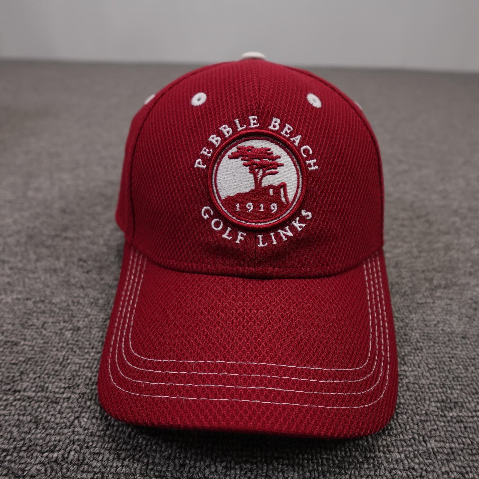 Pebble Beach Golf Links Hat Cap Strap Back Mens One Size Red Golf New Era
