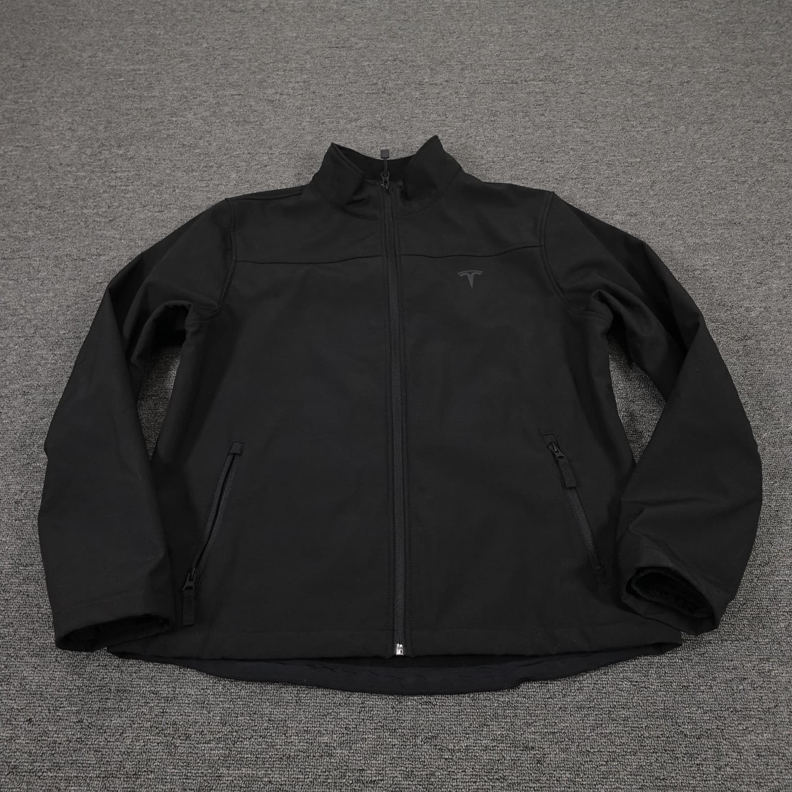 Tesla Jacket Womens XL Black Softshell Full Zip Fleece Lined Logo Coat Casual