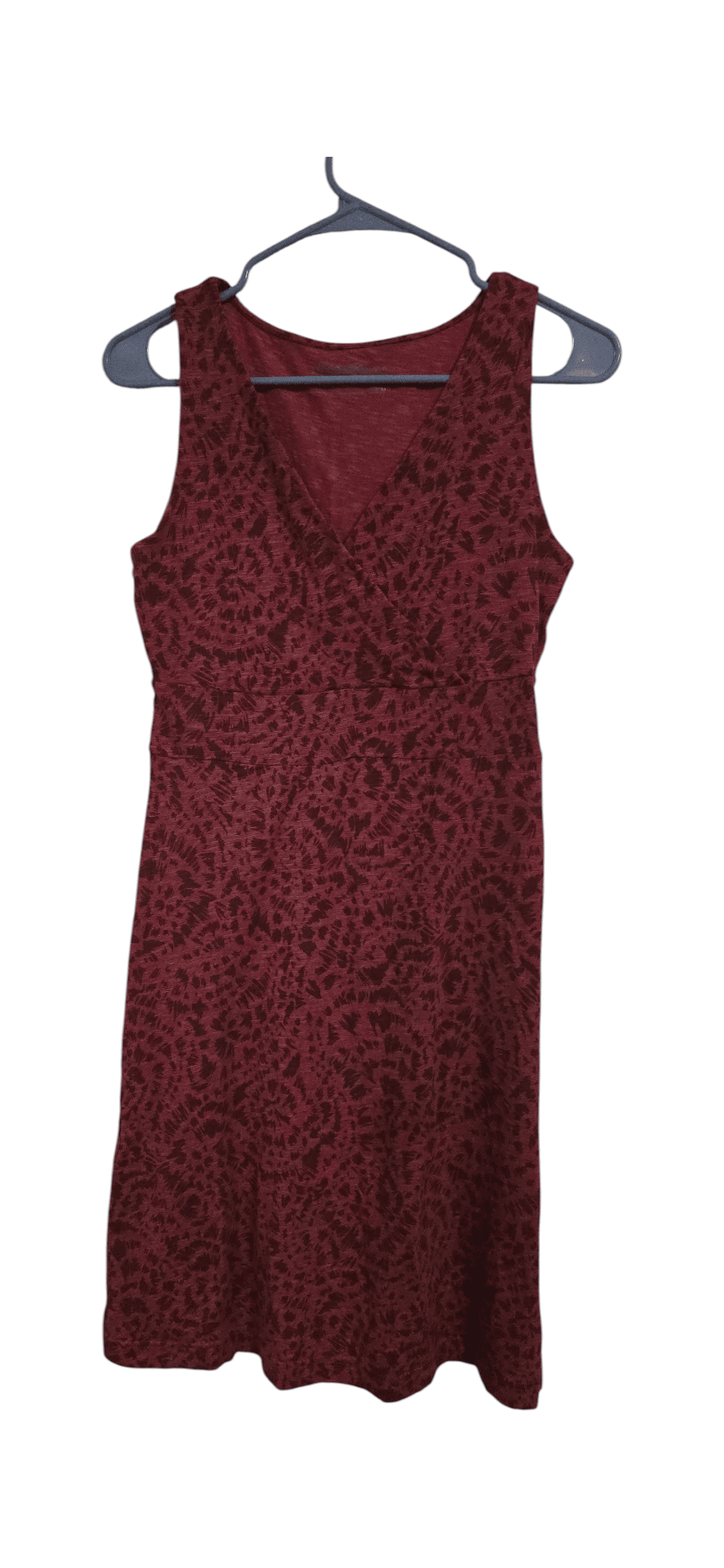 Eddie Bauer Red Cotton Rayon Blend Surplice Dress