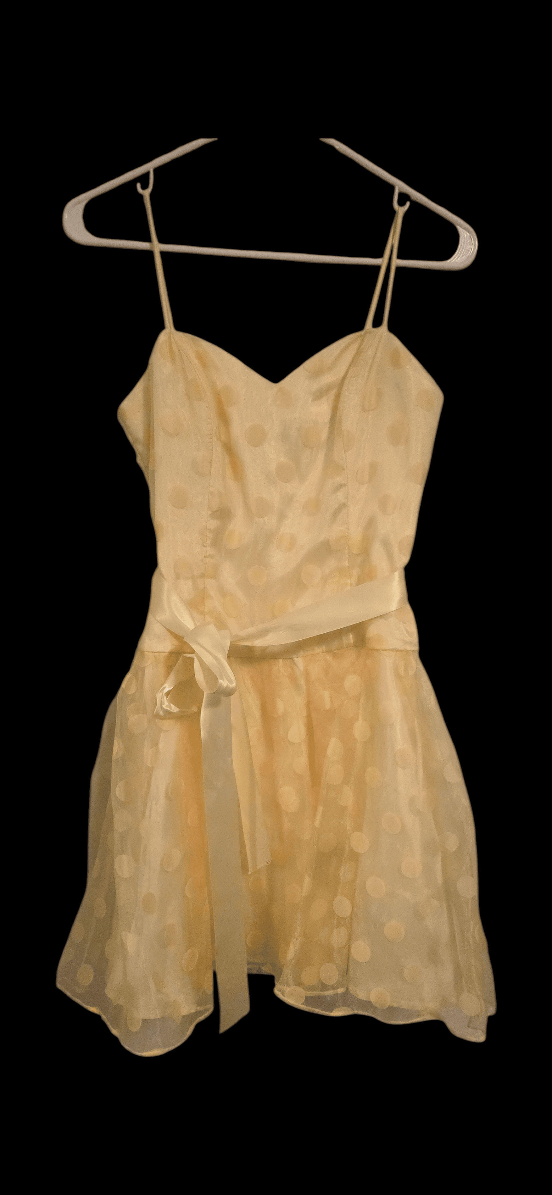 Vintage Roberta Yellow Polka Dot A-Line Mini Dress, Small 5/6