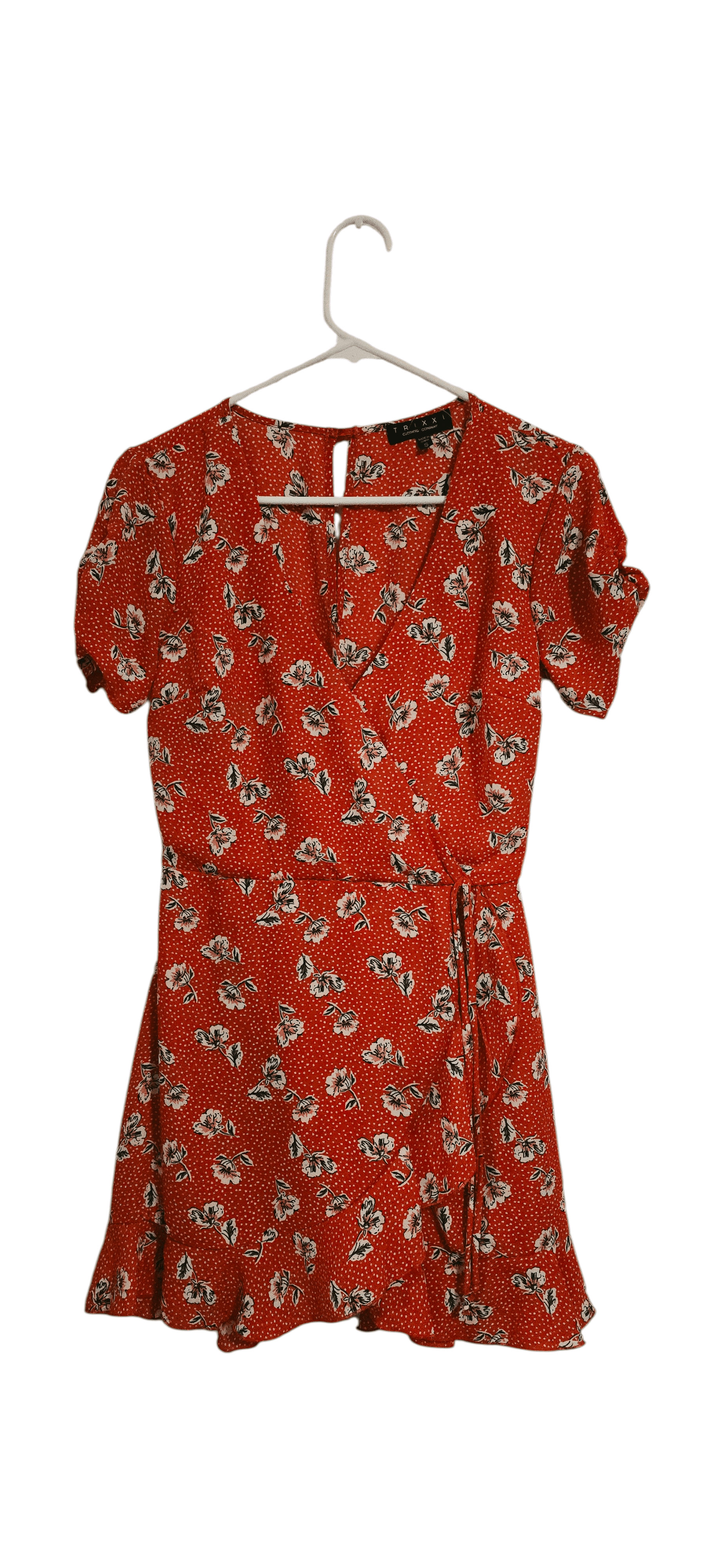 Trixxi Red Floral Polka Dot Skort Dress Small