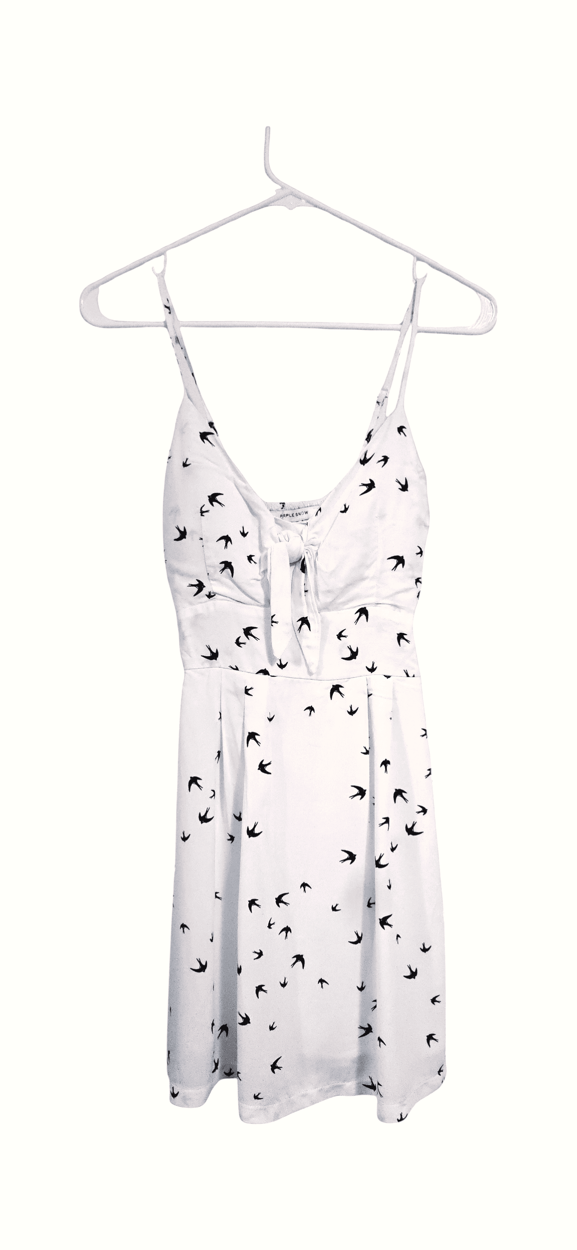 Purple Snow White Bird Print Dress Size S