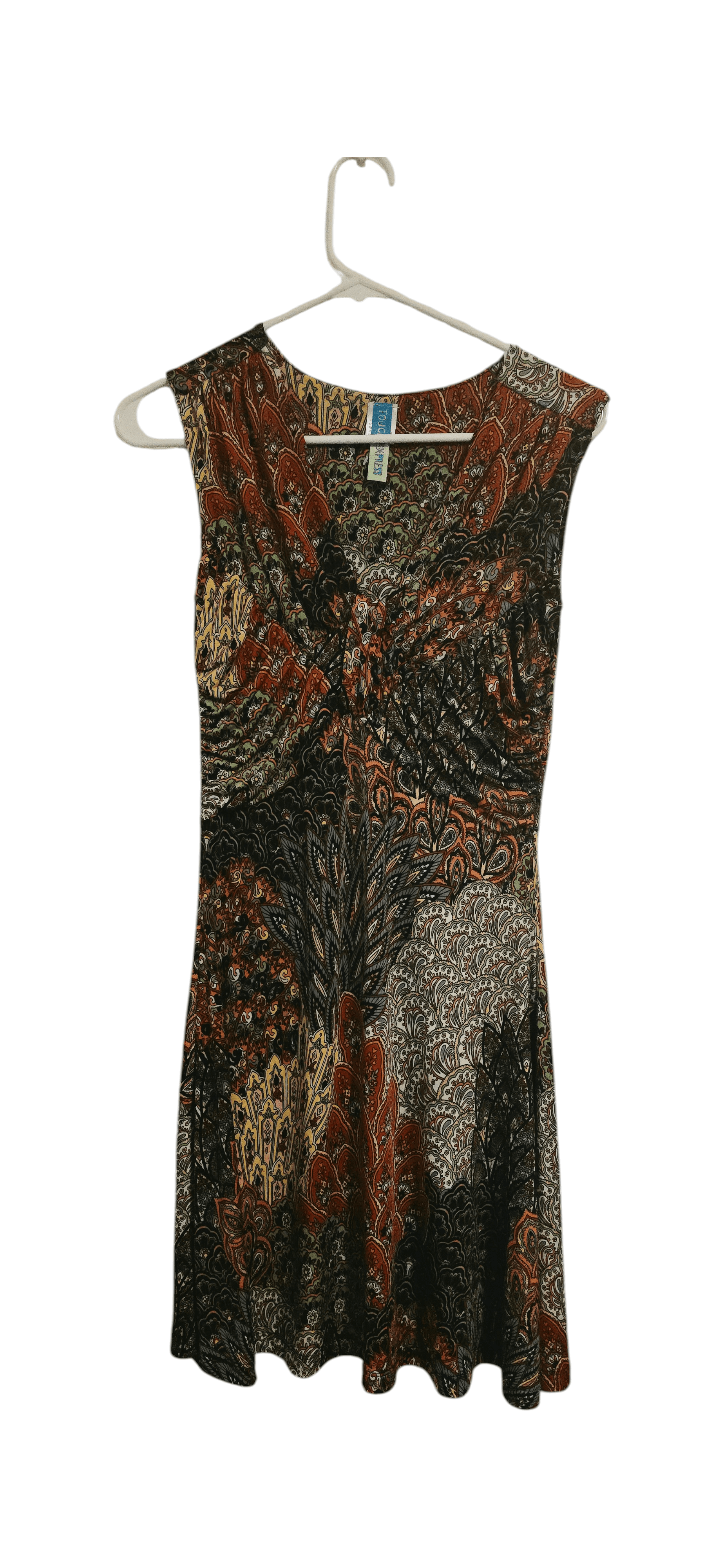 Touch Express Paisley Print Sleeveless Mini Dress M