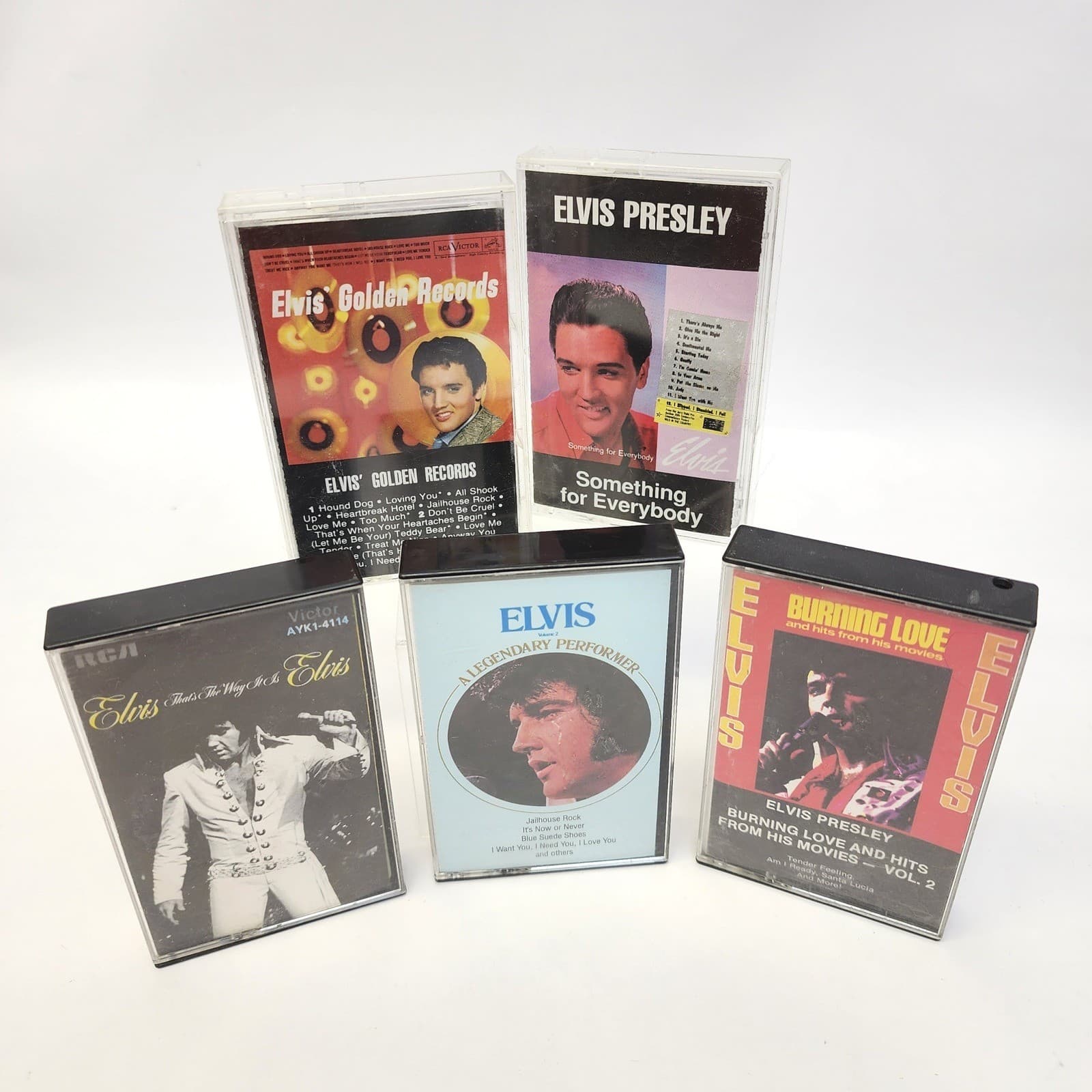 Elvis Presley Cassette Tape Lot 5 Golden Records Burning Love Legendary