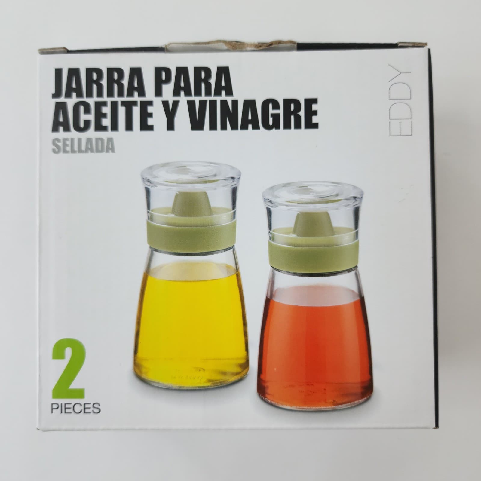 Eddy 2 Piece Airtight Oil and Vinegar Jar Set Non-Drip Silicone Spout Black
