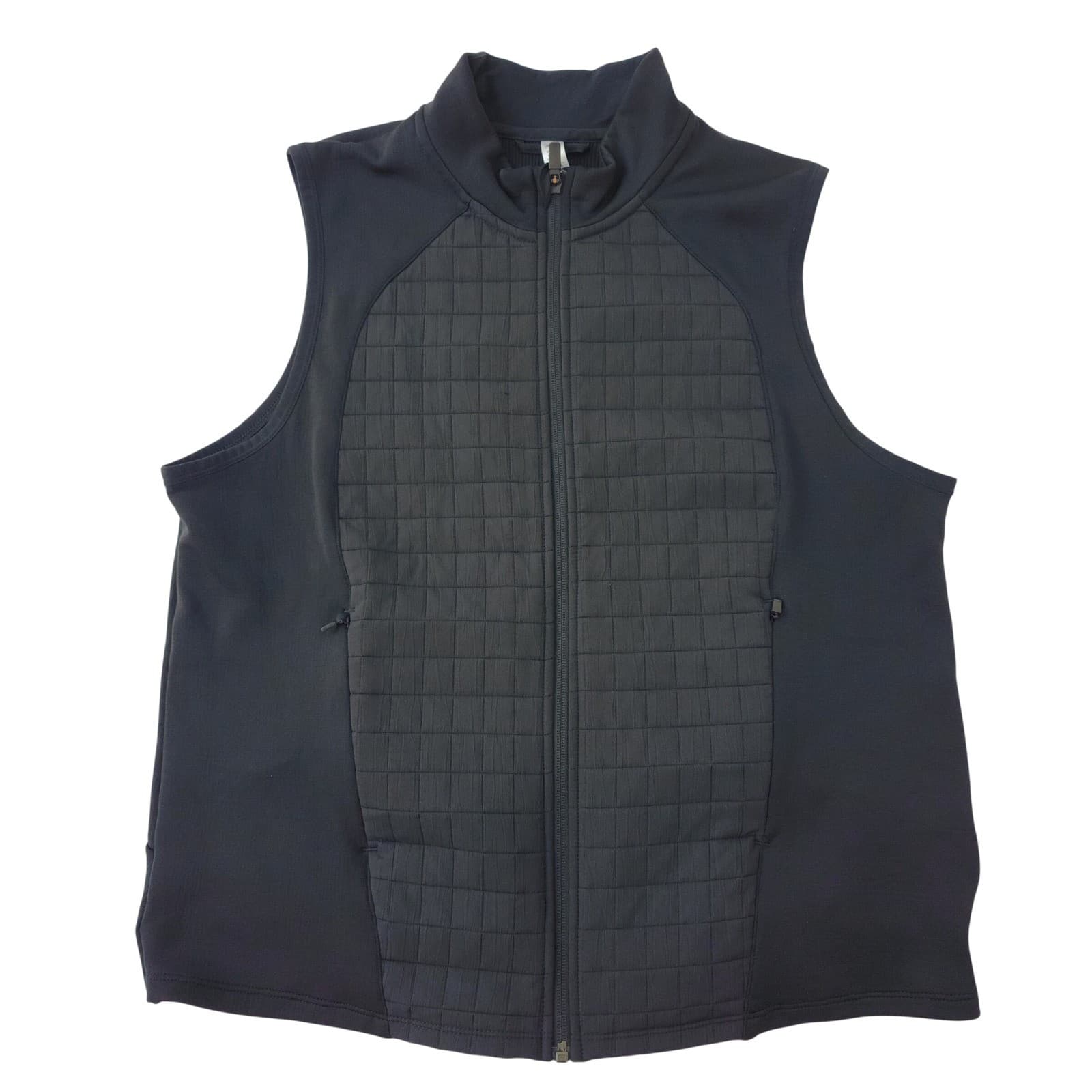 Adidas Climawarm Golf Vest Womens XL Black Quilted Hybrid Full Zip Sleeveless