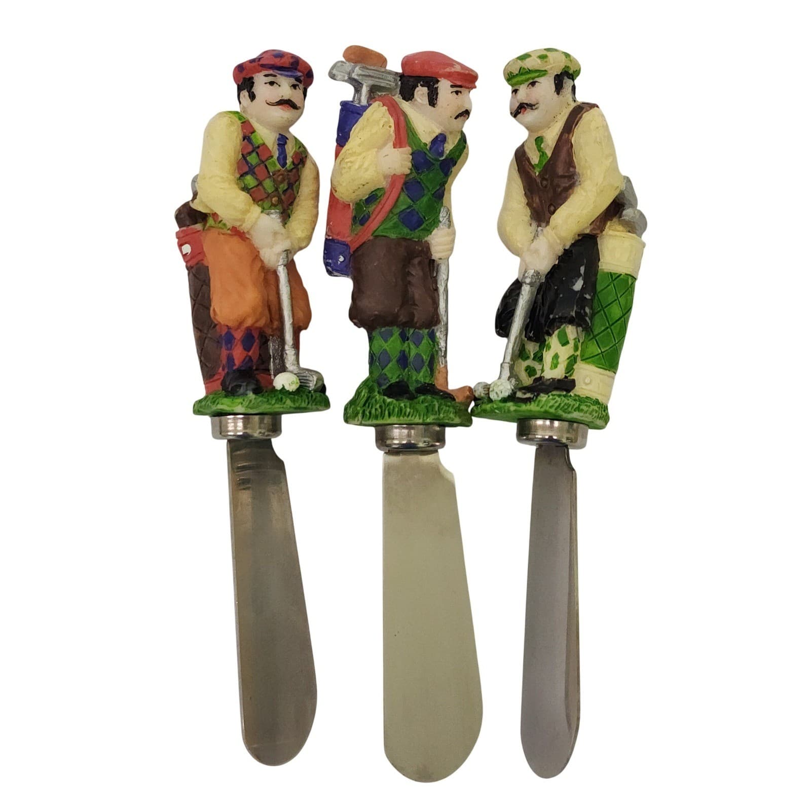 Boston Warehouse Golfers Cheese Spreaders Set of 3 Stainless Steel Golf Theme