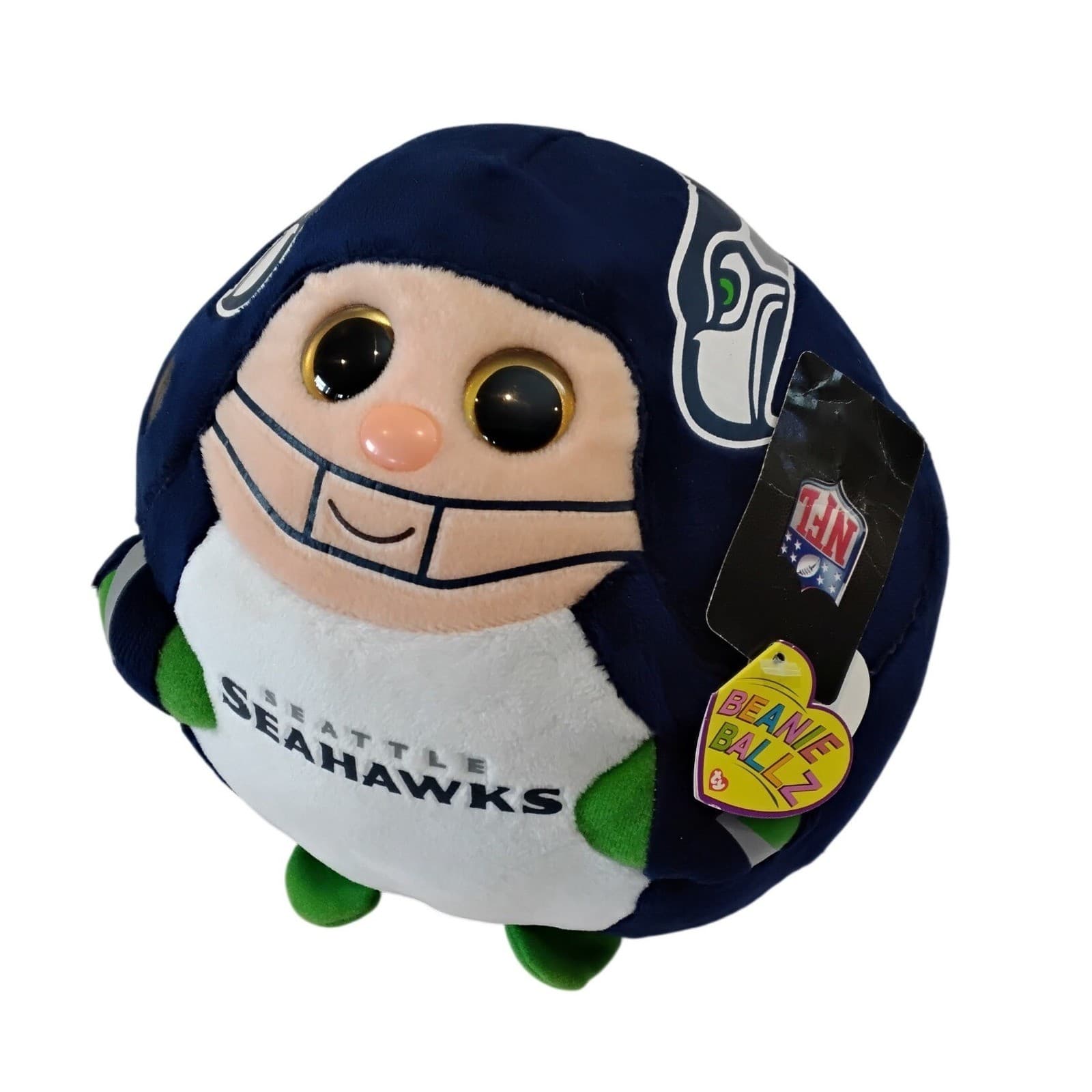 Ty Beanie Ballz NFL Seattle Seahawks Plush Round Stuffed Animal Toy 5 inch