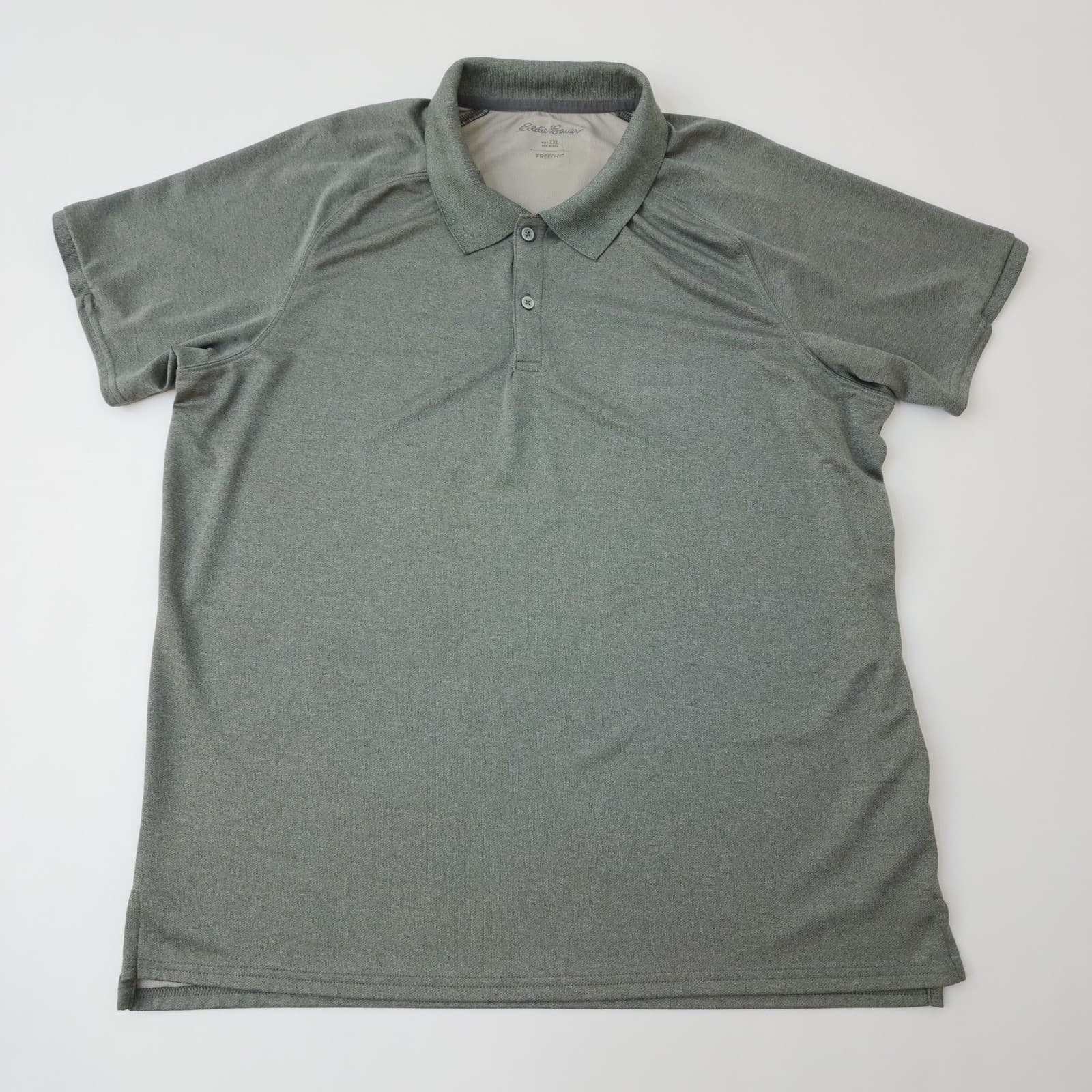 Eddie Bauer FreeDry Polo Shirt Mens XXL Green Short Sleeve Performance Golf Top