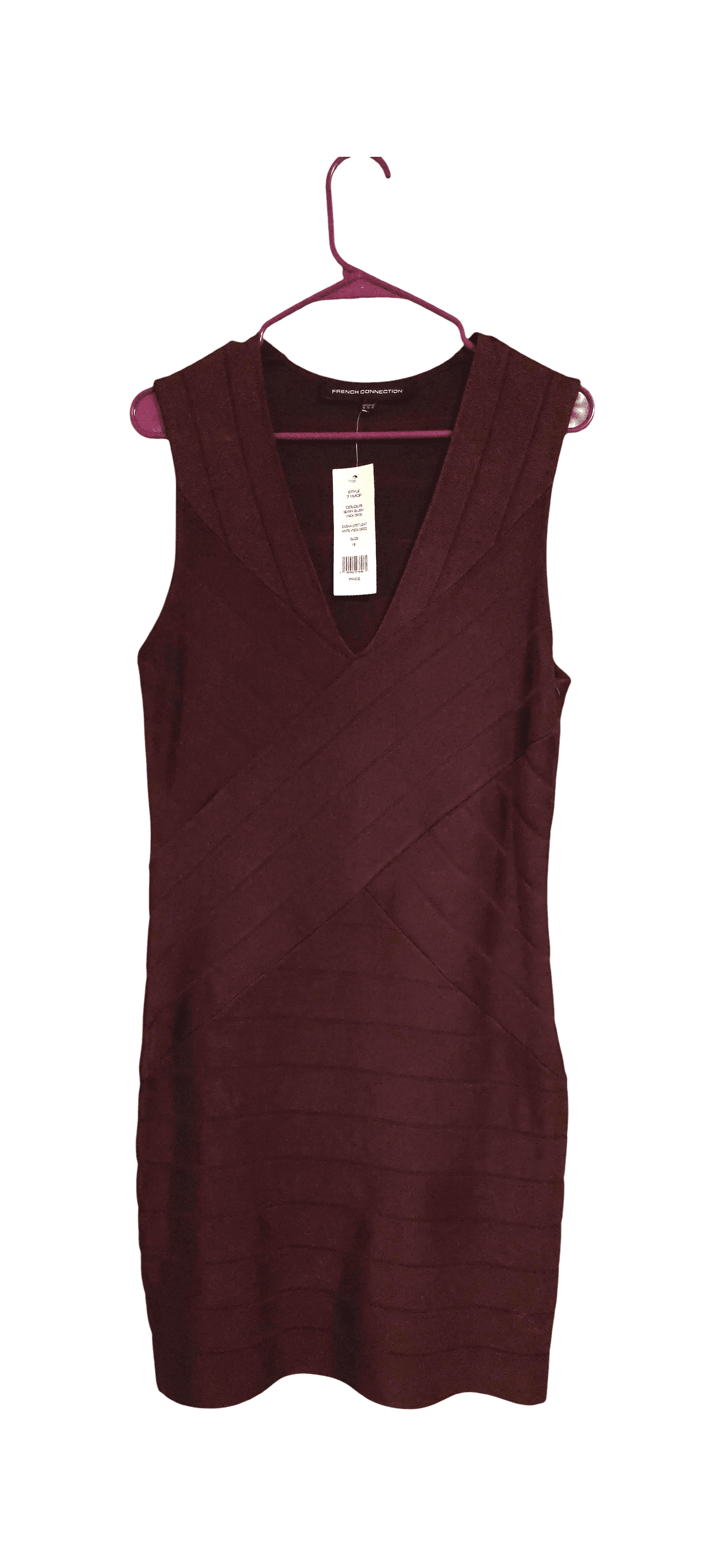 French Connection Red Bandage Bodycon Dress Size 12