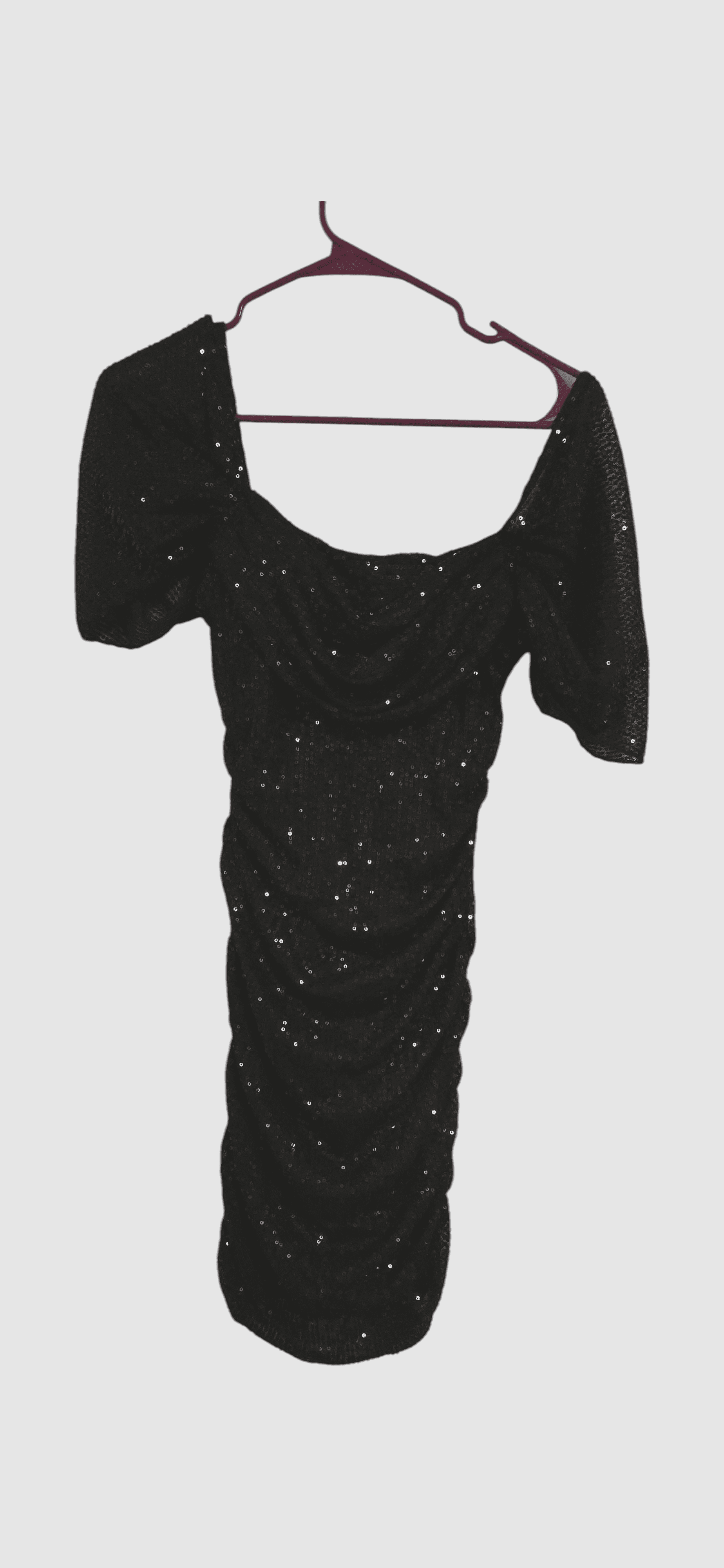 Hello Molly Black Sequin Off-Shoulder Mini Dress
