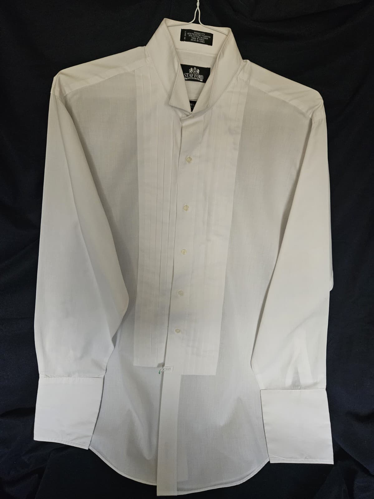 Stafford Formal Wear Tuxedo Dress Shirt L/s White Neck 16-1/2 Arm 34-35