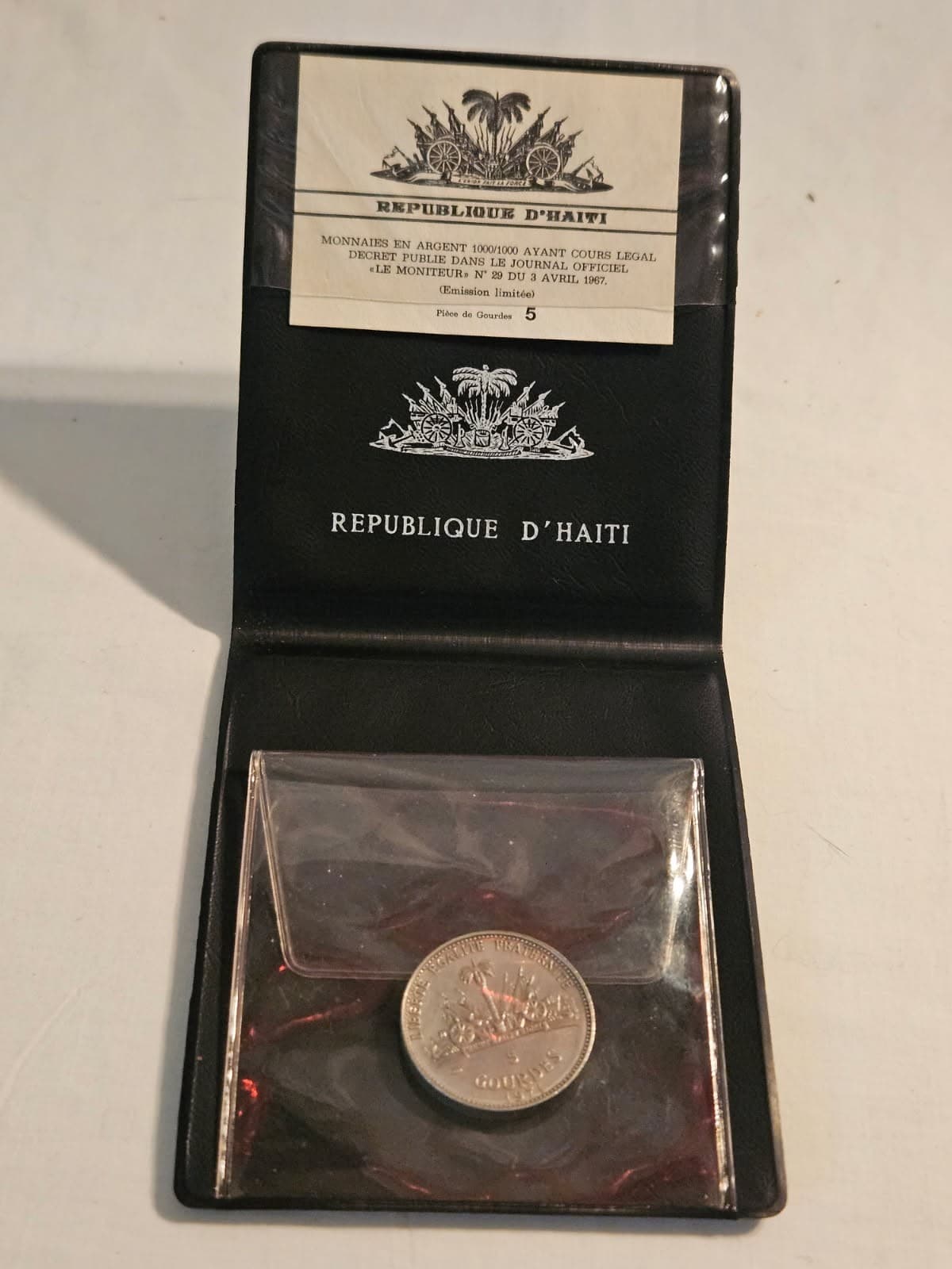 1971 Haitian 5 Gourdes Silver "Beach" Proof Coin
