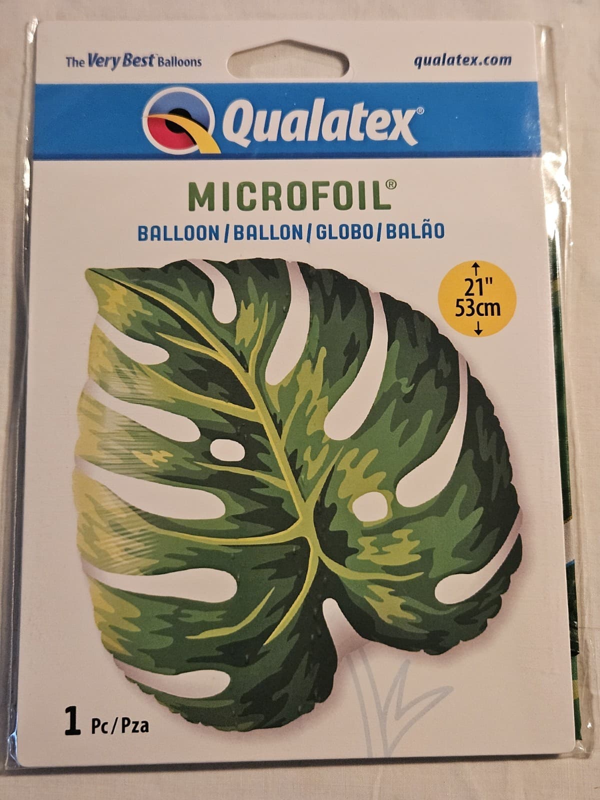 NEW Qualatex Tropical 21" Microfoil Mylar Palm Frond LEAF Shaped Balloon