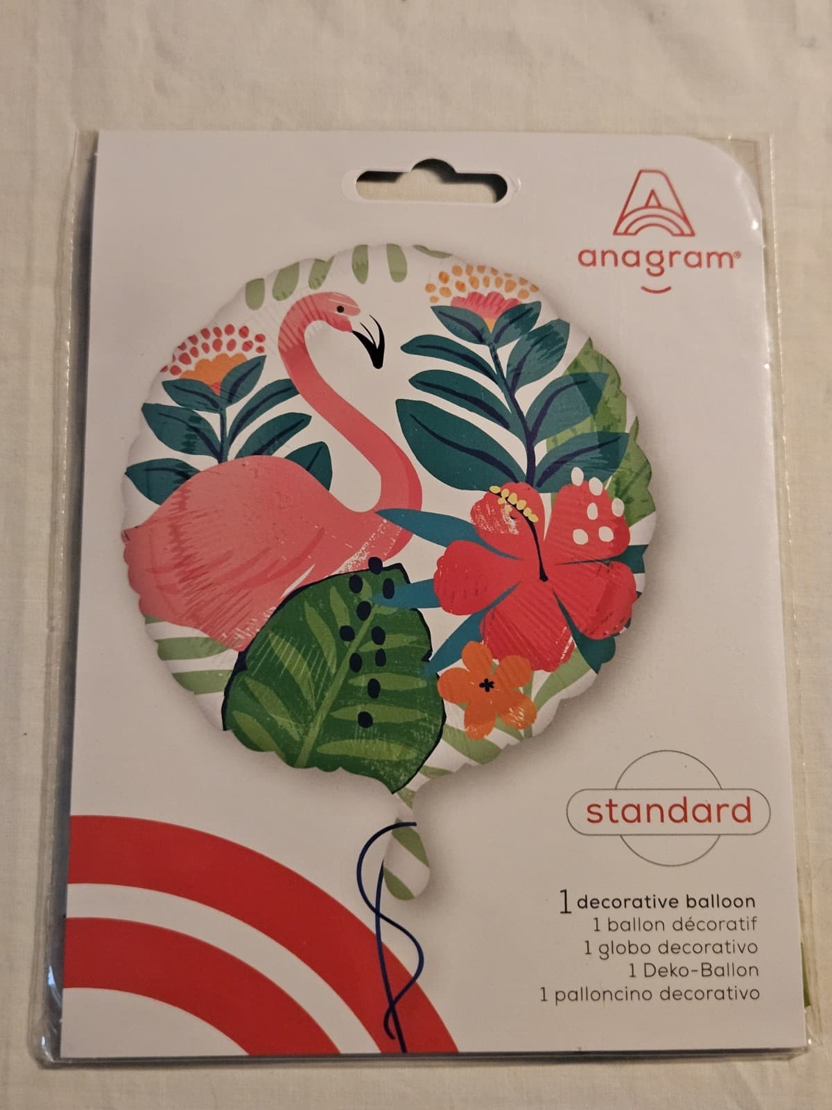 NEW Anagram 17" Round Microfoil Mylar Tropical Flamingo Flowered Balloon