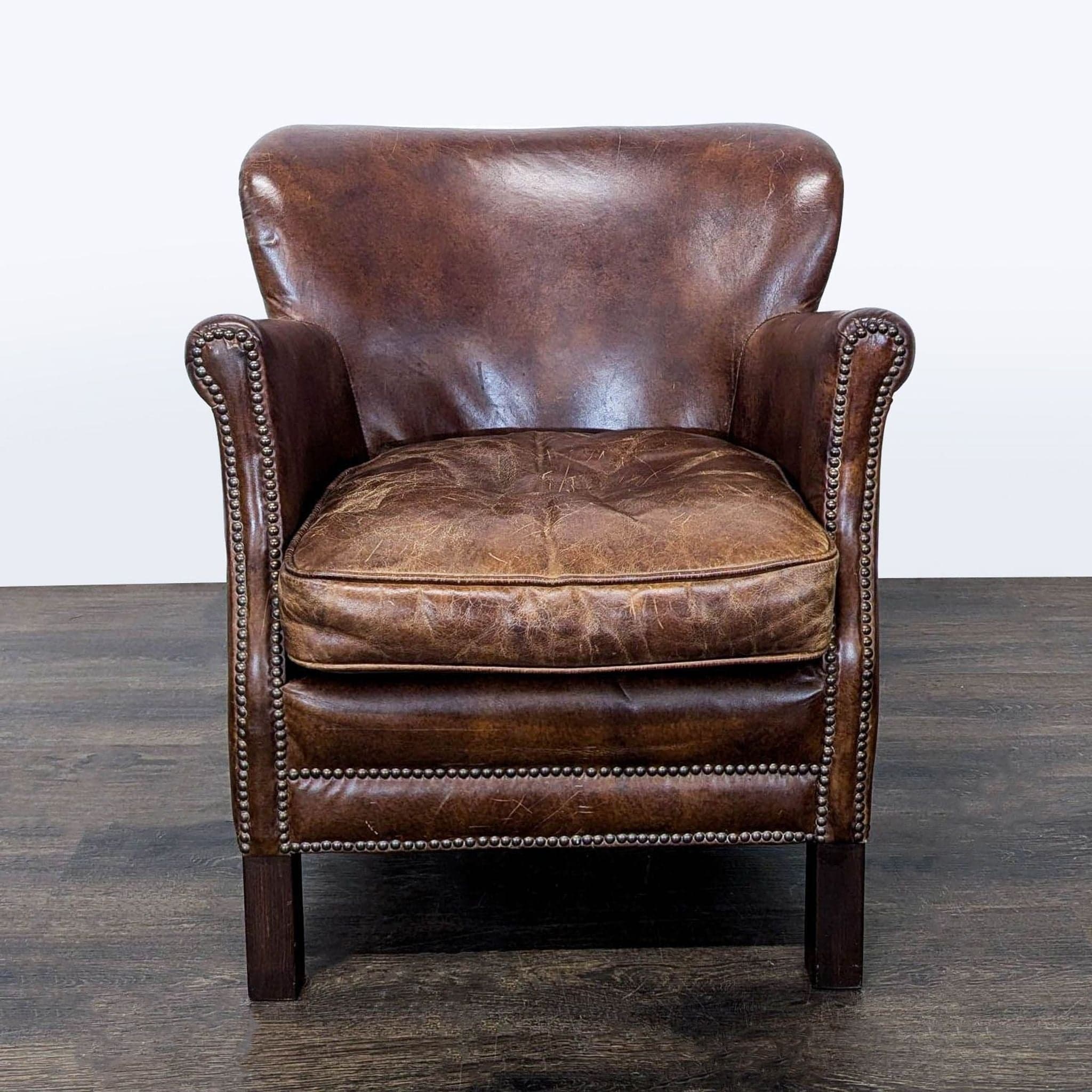 Restoration Hardware Professor Leather Lounge Chair