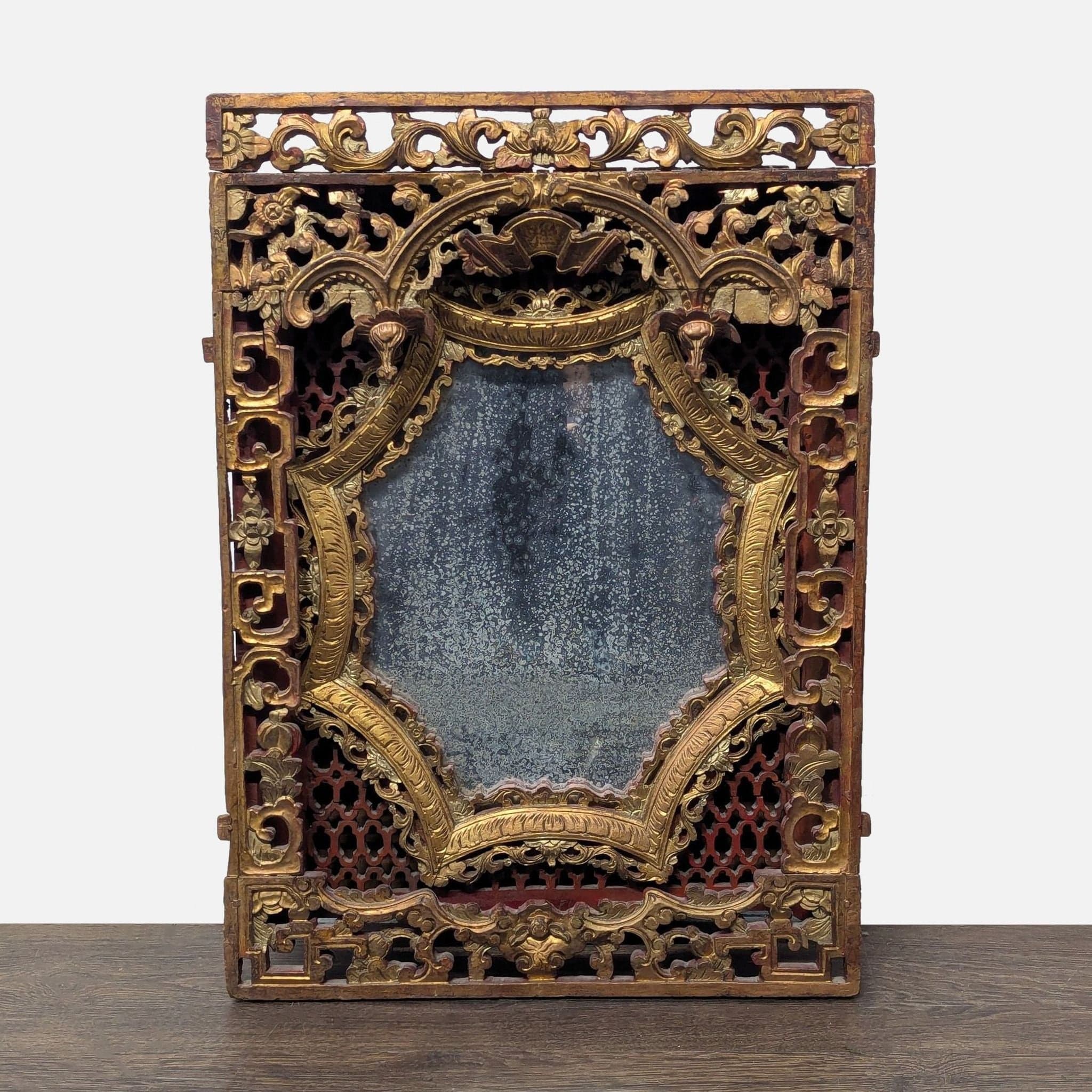 Antique Chinese Panel with Mirror