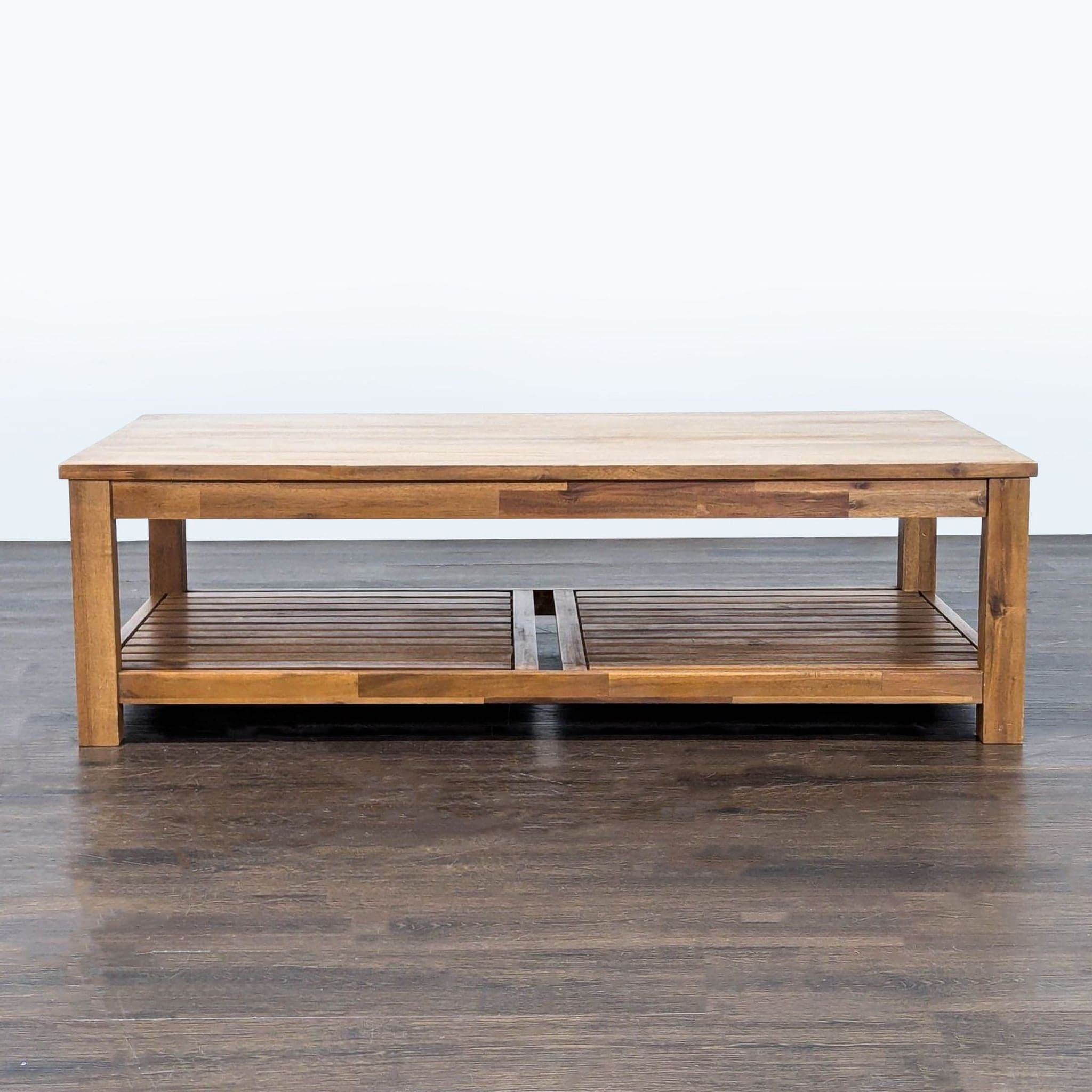 Tiburon Mid-Century Solid Acacia Wood Coffee Table