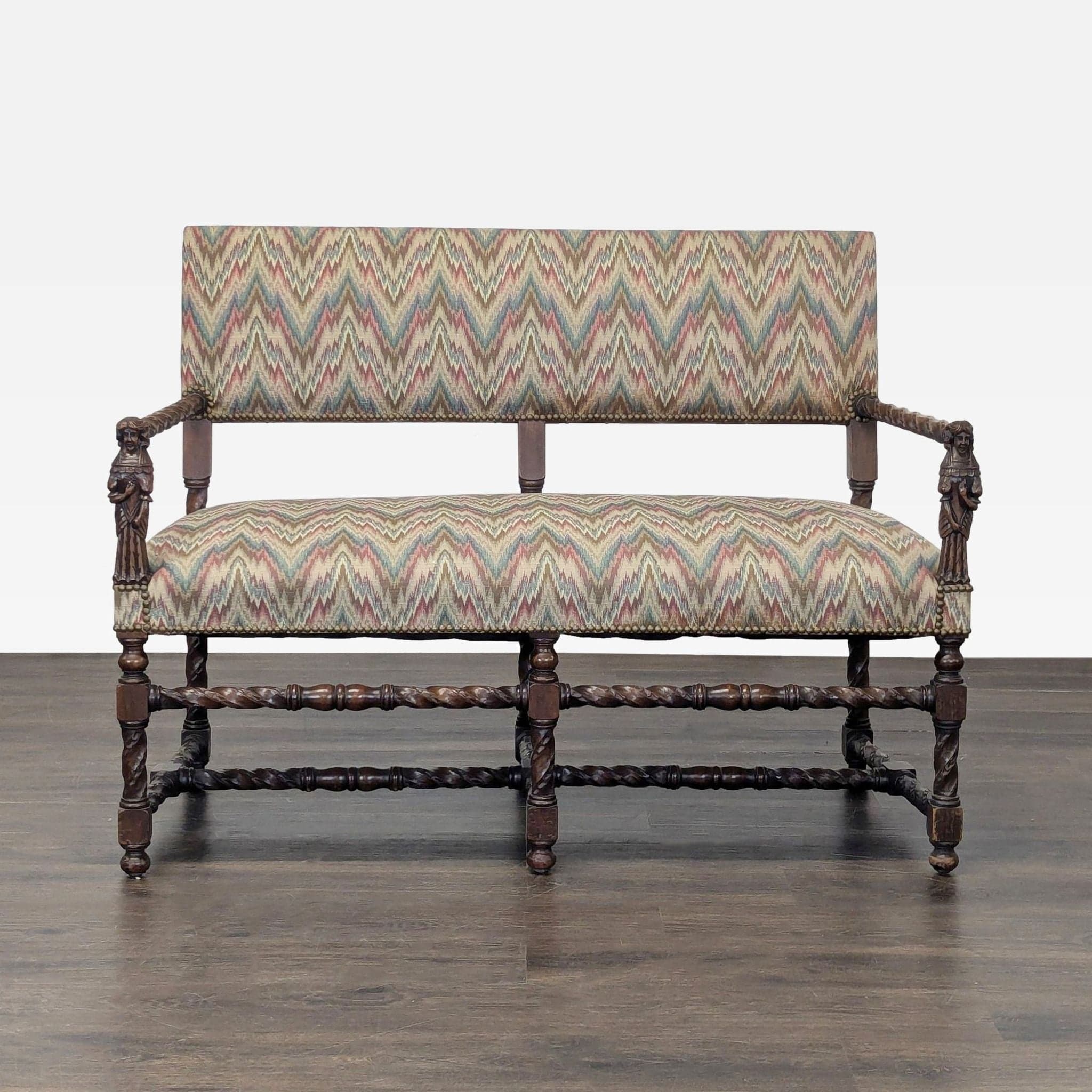 Antique Upholstered Bench