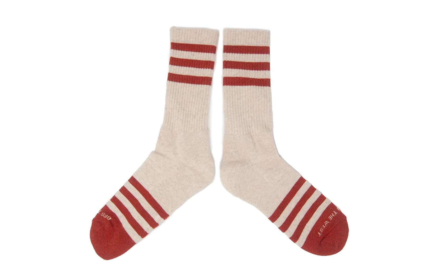 Heather Striped Socks - Brick