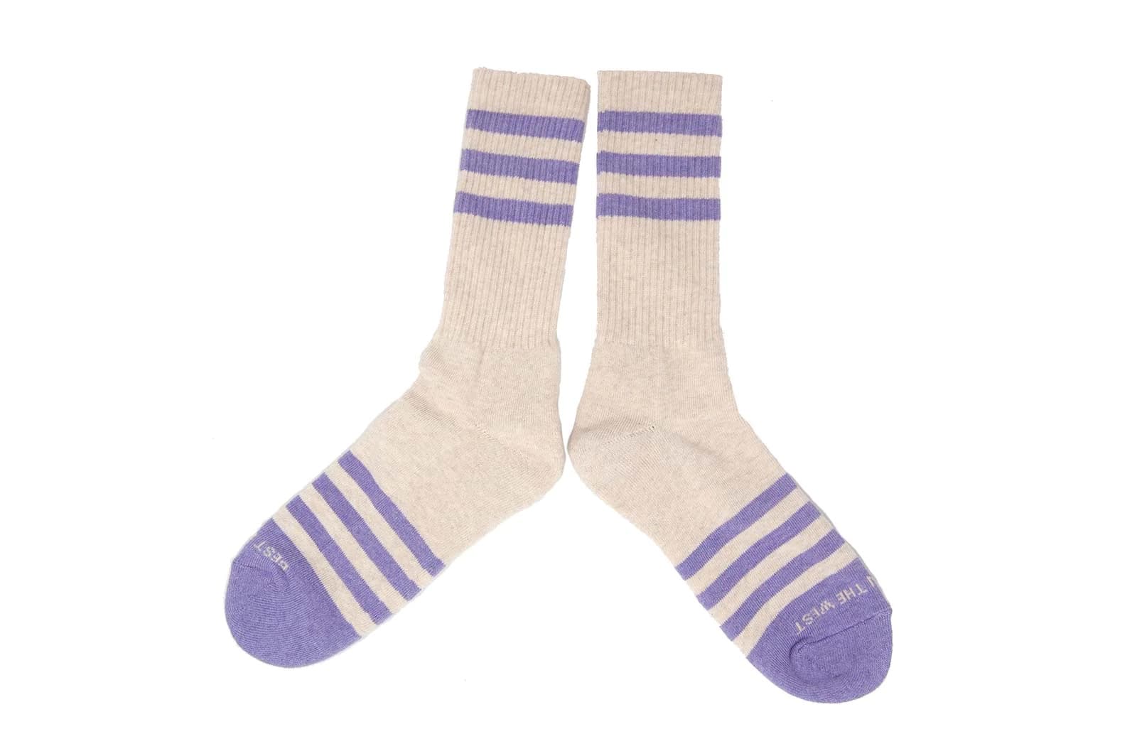 Heather Striped Socks - Lavender