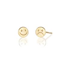 Studs - Happy Sad Faces - Gold