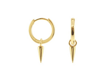 Spike Huggie Hoops - Gold
