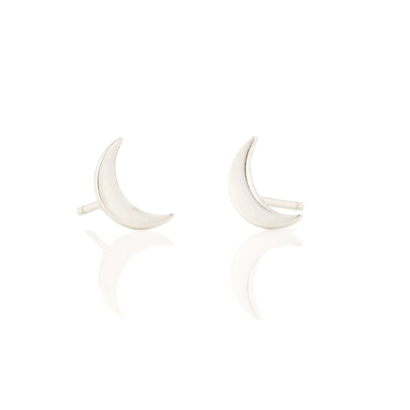 Studs - Crescent Moon - Silver