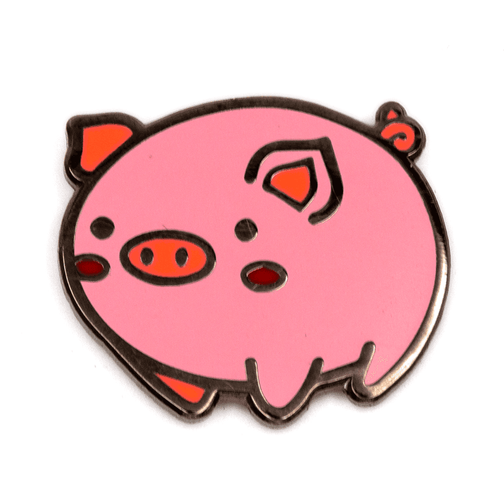 Enamel Pin - Happy Pig - Default