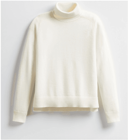 Raglan Merino Turtleneck - Ivory - L