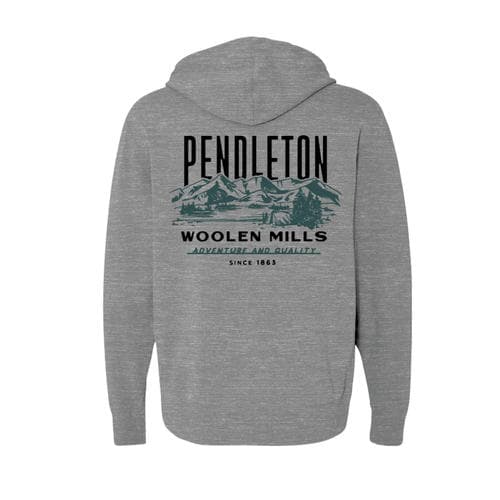 Classic Mountain Graphic Hoodie - Heather/Blue - S