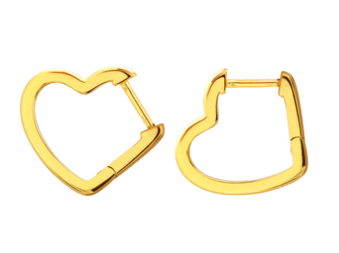 Open Heart Hinged Huggie Hoop - Silver