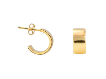 Wide Huggie Hoops
