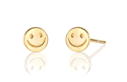 Studs - Happy Face - Gold