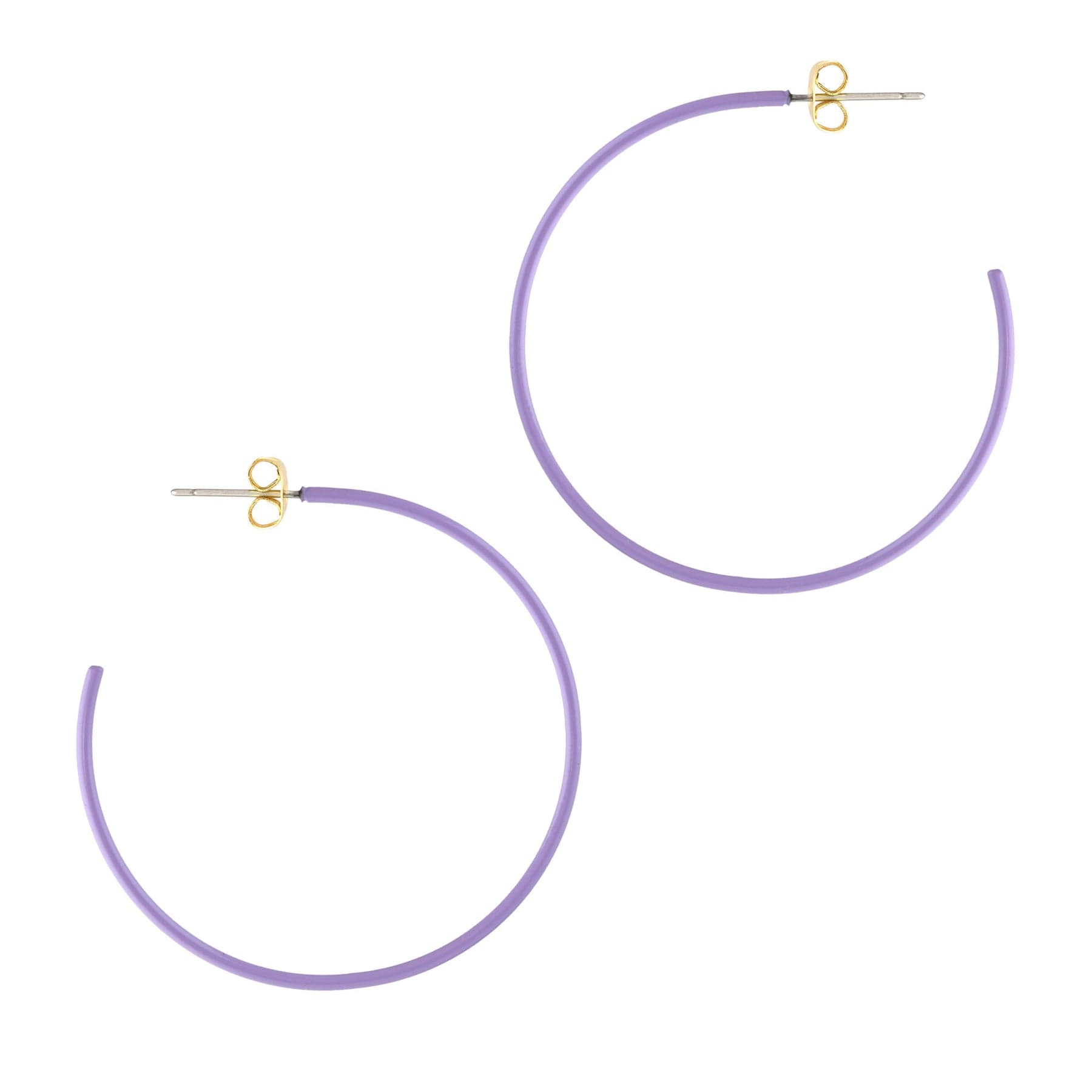 Enamel Post Hoops - Periwinkle