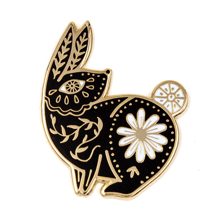 Enamel Pin - Floral Folk Art Rabbit - Regular