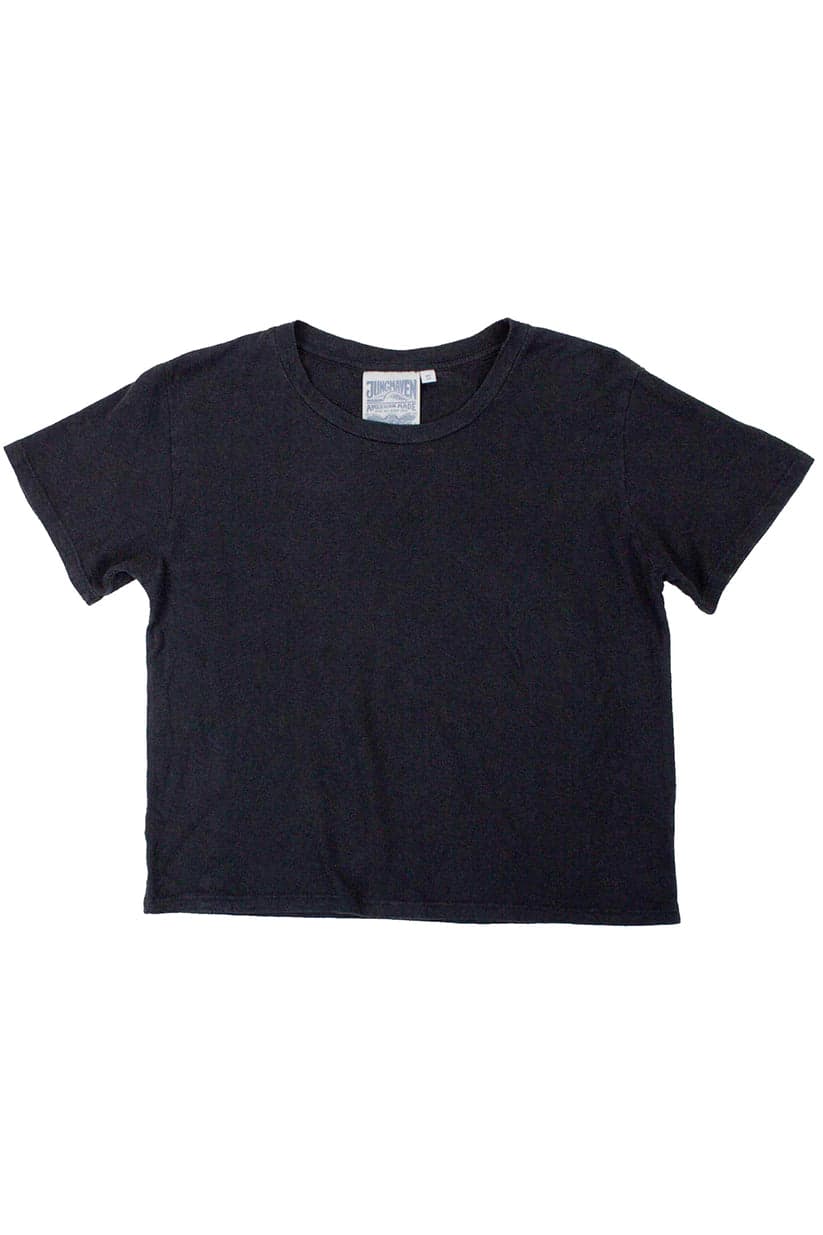 Cropped Lorel Tee - Black, L