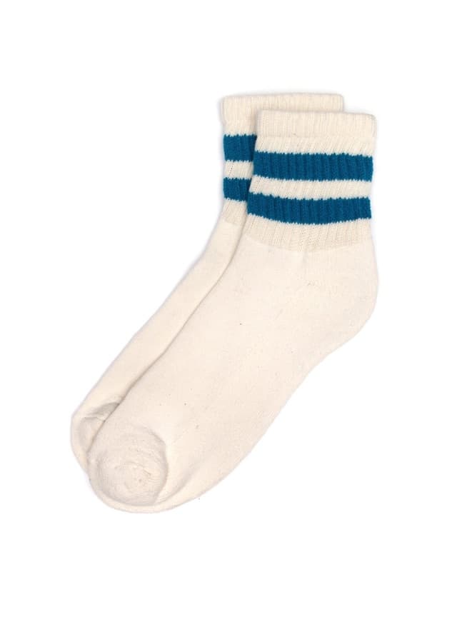 Mono Stripe Quarter Crew Sock - Tile Blue