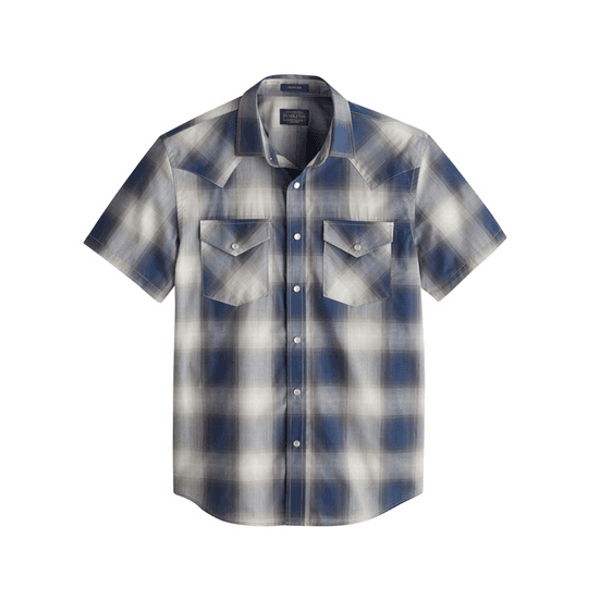 Frontier Shirt - Navy/ Grey Plaid - S