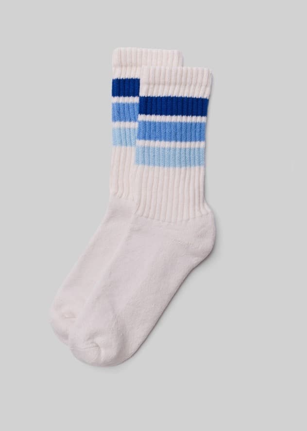 Birthday Retro Stripe Crew Sock - Brown