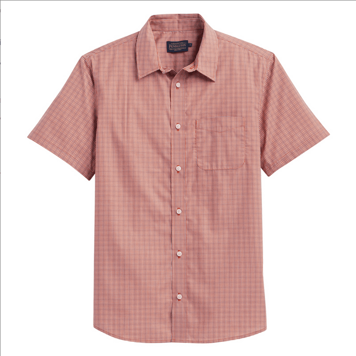 Academy Shirt - Brick/Blue Plaid - S