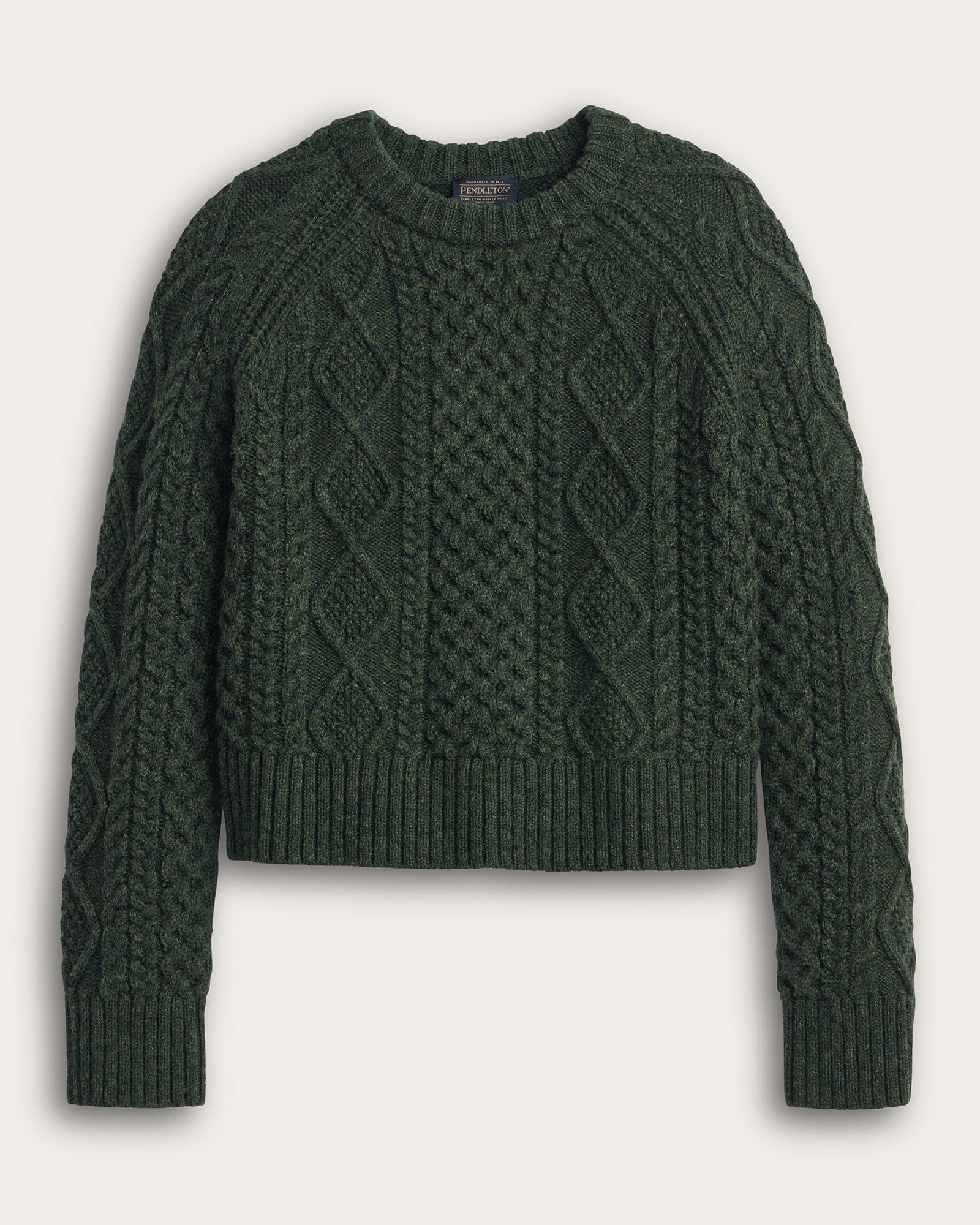 Womens Fisherman Sweater - Dark Fir - S